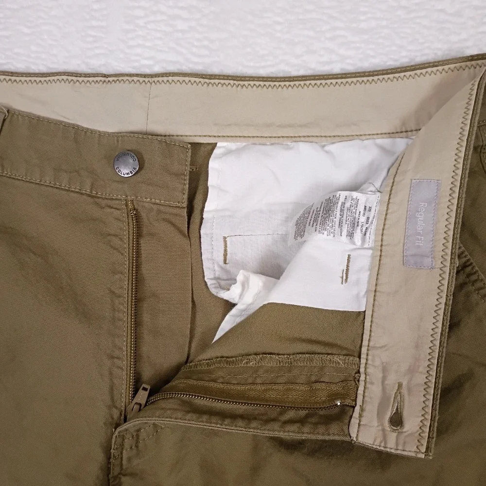 Columbia Sportswear Pants Men's 36x32 (38x31) Olive Cargo Deep Pockets Cotton